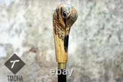 Wooden walking stick woodcock bird handle hand carved bird walking cane gift A1