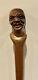 Américain Africain Sculpté À La Main Antique Avec Bâton De Marche En Bois Rare