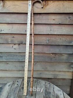 Antique Japan Bamboo Cane Vintage Bâton De Marche En Bois 36 Avec Pointe En Métal