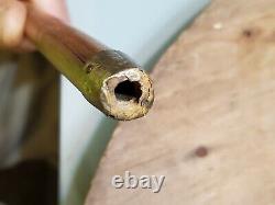Antique Japan Bamboo Cane Vintage Bâton De Marche En Bois 36 Avec Pointe En Métal