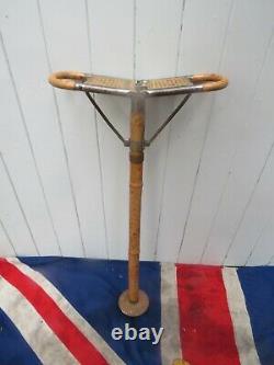 Antique Vintage Whicker En Bois Picnic Country Walking Gentlemans Shooting Stick