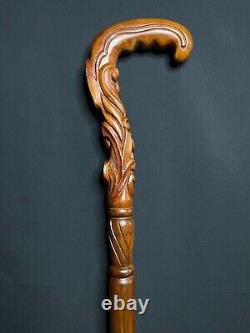 BÂTON DE MARCHE Canne en bois sculptée à la main Croix en bois Articles artisanaux faits main Cadeaux