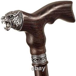 Bâton De Canne En Bois Gothique Pour Les Hommes Celtic Bear Fancy Canes En Bois Pour Hommes