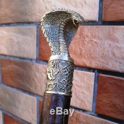 Bâton De Marche Bronze Canne Cobra Canne Accessoires En Bois Fait Main Pour Hommes