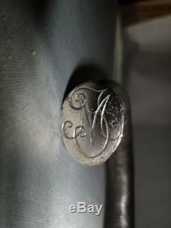 Bâton De Marche En Bois Antique / Vintage Crook Handle- Initials'm. J. ' 90.5cm