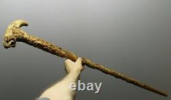 Bâton De Marche Wooden Carved Walking Stick Cadeau Fait Main