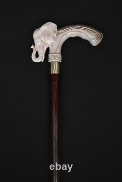 Bâton De Randonnée Albino Elephant, Cane En Bois, Bâton De Randonnée Sculpté À La Main, Fait À La Main