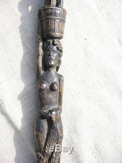 Bâton En Bois Sculpté, Époque Russe Impérial. 19ème Siècle