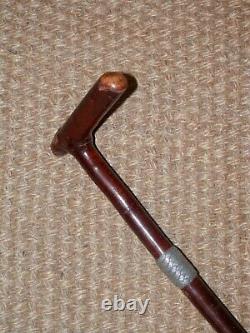 Bâton Vintage Rustique Marche En Bois Avec Tresse Argent Collier Fil 91cm