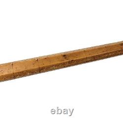 Bâton de marche à pommeau de mesure en bois antique du XIXe siècle