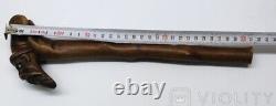 Bâton de marche antique en canne française Visage de vieil homme Art en bois Yeux rares Ancien du 19e siècle.