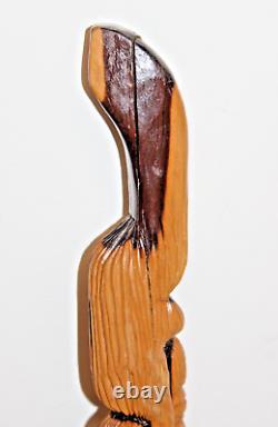 Bâton de marche/canne rasta jamaïcain en bois sculpté à la main, unique et fait main