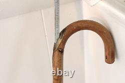 Bâton de marche en bambou vintage avec gadget de mesure de cheval 38.5