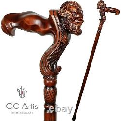 Bâton de marche en bois Viking guerrier homme Poignée ergonomique Original GC-Artis