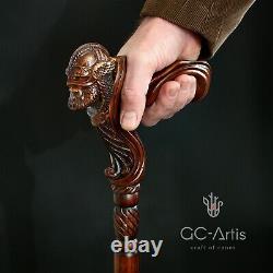 Bâton de marche en bois Viking guerrier homme Poignée ergonomique Original GC-Artis