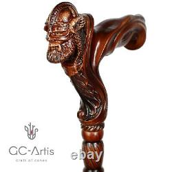 Bâton de marche en bois Viking guerrier homme Poignée ergonomique Original GC-Artis