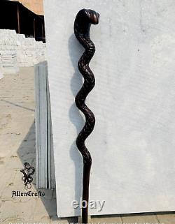 Bâton de marche en bois avec design de serpent unique nouveau style cadeau