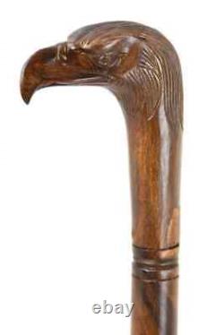 Bâton de marche en bois avec tête d'aigle sculptée à la main pour hommes et femmes, meilleur cadeau