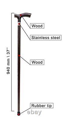 Bâton de marche en bois fabriqué à la main Dr. Watson, canne de marche avec Fritz Wenge