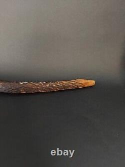 Bâton de marche en bois sculpté à la main avec motif de serpent vintage 36.5