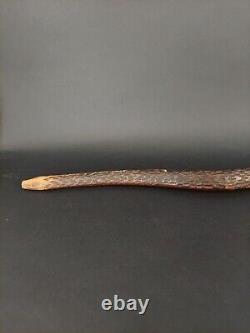 Bâton de marche en bois sculpté à la main avec motif de serpent vintage 36.5