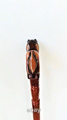 Bâton de marche en bois sculpté d'un chien de berger Collie d'Écosse, meilleur bâton de berger.