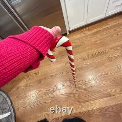 Bâton de marche en bonbon style Noël en canne en bois fait main