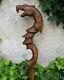 Bâton De Prêtre-dragon Sculpté à La Main En Bois De Marche En Bois Récupéré De 37 Pouces