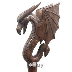 Big Bali Marche En Bois Bâton De Cérémonie Du Personnel Winged Dragon Suar Ornement En Bois