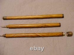Bookmaker Wooden Walking Stick Cane Prohibition Era Crayon De Plume Dissimulé