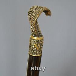 Bronze Cobra Handmade Canne Bâton De Marche En Bois Cadeau Unique Accessoires Pour Hommes