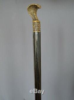 Bronze Cobra Main Canne Bâton De Cadeau Unique Pour Hommes En Bois Accessoires 35