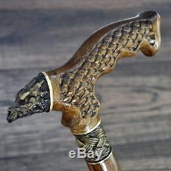 Canne Bâton De Marche Bronze Dragon En Bois En Bois Fabriqué À La Main Cannes Accessoires Pour Hommes Nouveau