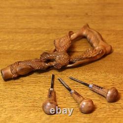 Canne de marche en bois American Eagle Light Hand Carved Crafted cadeau pour hommes