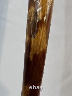Canne de marche en bois brillant avec poignée de nœud naturel Canne de marche 40,5
