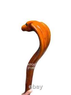 Canne de marche en bois sculpté à la main en forme de serpent Cobra - Meilleur cadeau de Noël