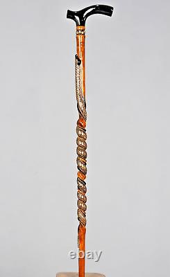 Canne de marche en bois turque, faite à la main, originale et personnalisée