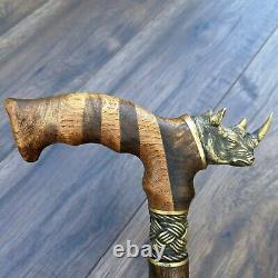 Canne de marche en mosaïque avec poignée en chêne/aulne - Exclusive et faite à la main en bois