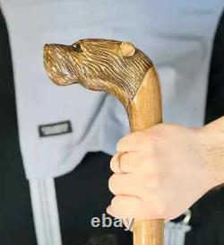 Canne de marche sculptée à la main avec poignée de loutre en bois, cadeau unique et original