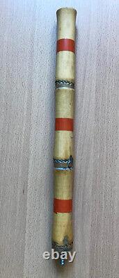 Canne de marche vintage ancienne en bois avec poignée en laiton cuivre bouton cadeau DÉCORATION