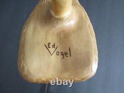 Canne en bois sculptée à la main par Ed Vogel, sujet Aigle à tête blanche, bâton de marche, États-Unis.