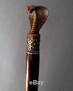 Cobra Bronze Canne Fait Main Bâton Canne En Bois Cadeau Unique Accessoires Hommes