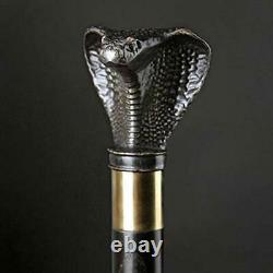 Cobra Walking Stick Canne En Bois Pour Cadeau Main Sculpté Bâton De Randonnée Fait Main