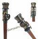 Détails Sur Nautical Brass Steam Engine Handle Wooden Walking Stick Brass