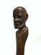 Homme Noir Main Sculptée En Bois Africain Homme Visage Bâton De Marche Canne 41.25 Long