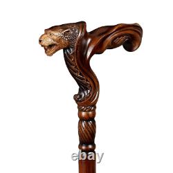 Jaguar Bâton De Marche Canne Pour Hommes Femmes En Bois Ergonomique Poignée De Palmier