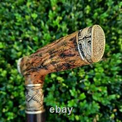 Nouvelle canne de marche en bois faite à la main avec poignée en burl stabilisé Y83