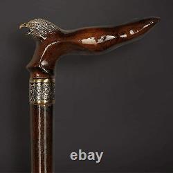 Personalized Eagle Walking Stick Une Seule Canne En Bois Sculptée À La Main Pour Cadeau