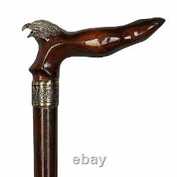 Personalized Eagle Walking Stick Une Seule Canne En Bois Sculptée À La Main Pour Cadeau