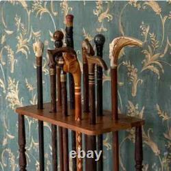 Porte-canne en bois vintage pour parapluie et canne de marche - Décoration de maison - Cadeau
